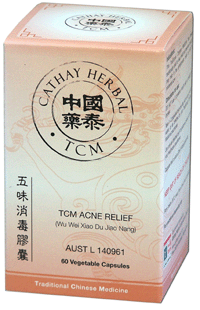 Cathay Herbal - Acne Relief (Lonicera & Dandelion Combination) (Wu Wei Xiao Du Jiao Nang五味消毒膠囊) HC005